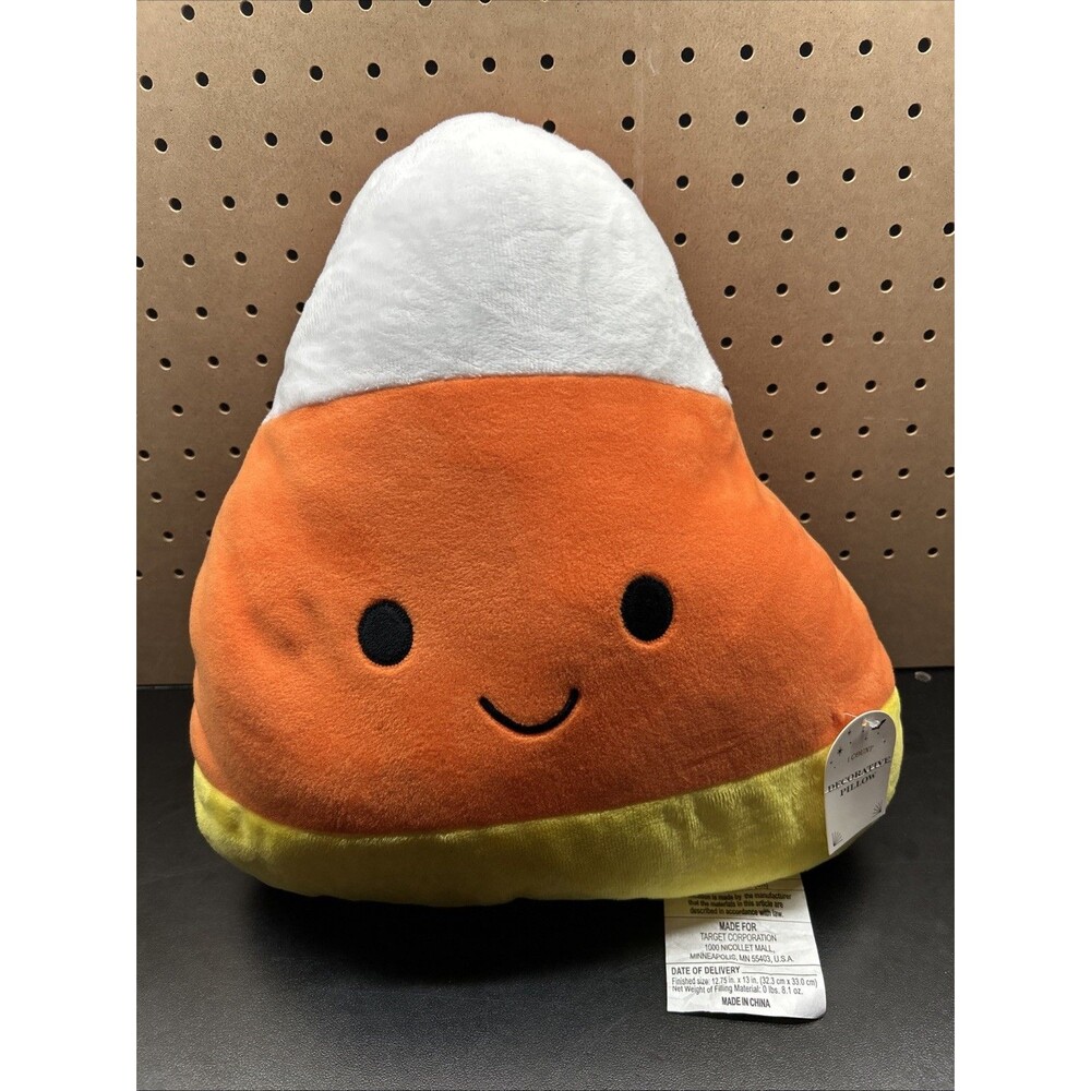 2024 Target Bullseye Halloween Candy Corn 13" Plush VelvetySoft Throw Pillow